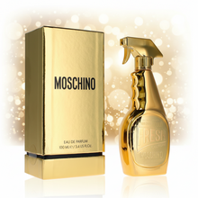 Load image into Gallery viewer, Moschino Fresh Couture Gold 3.4oz EDP Spy Women's - Bold. Glamorous. Playfully Luxurious.