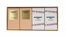Load image into Gallery viewer, Burberry Women's 4pc Eau de Parfum Gift Set – Burberry Her &amp; Burberry Goddess (4 x 5ml)  Elegant. Modern. Unmistakably Burberry.
