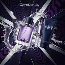 Load image into Gallery viewer, CK Defy 3pc Gift Set: 3.3oz EDT Spy, 3.3oz SG, &amp; 10ml - Bold. Energetic. Modern Masculinity.
