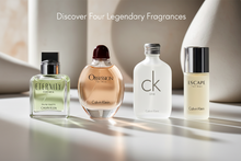 Load image into Gallery viewer, Calvin Klein Men’s Mini Coffret 4-Piece Gift Set  Includes: Obsession Men EDT 15ml • Escape Men EDT 15ml • Eternity Men EDT 15ml • CK One EDT 15ml Classic. Versatile. Iconic.
