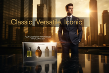 Load image into Gallery viewer, Calvin Klein Men’s Mini Coffret 4-Piece Gift Set  Includes: Obsession Men EDT 15ml • Escape Men EDT 15ml • Eternity Men EDT 15ml • CK One EDT 15ml Classic. Versatile. Iconic.
