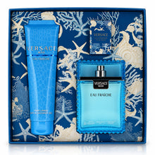 Load image into Gallery viewer, Set Versace Eau Fraiche 3pc: 3.4oz EDT, 5oz Shower Gel &amp; 5ml mini - Fresh. Refined. Effortlessly Masculine.
